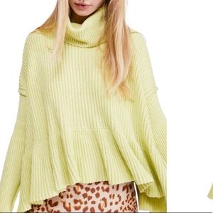 Free People Layer Cake Lime Sweater